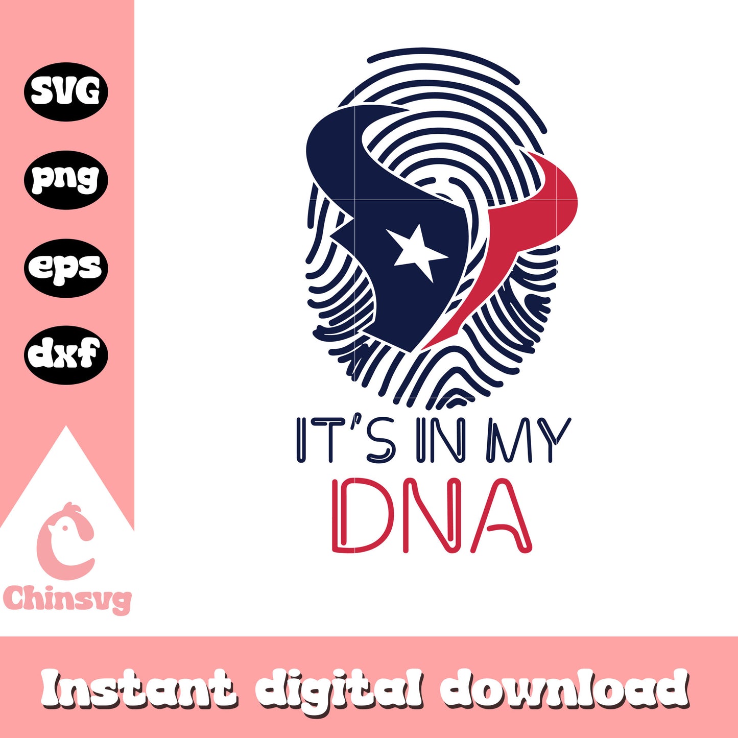 Houston texans nfl it's in my dna fingerfrint svg, nfl teams teams svg