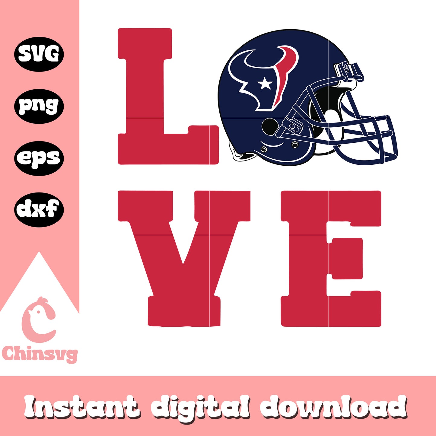 Houston texans nfl love helmet logo svg, best nfl team svg