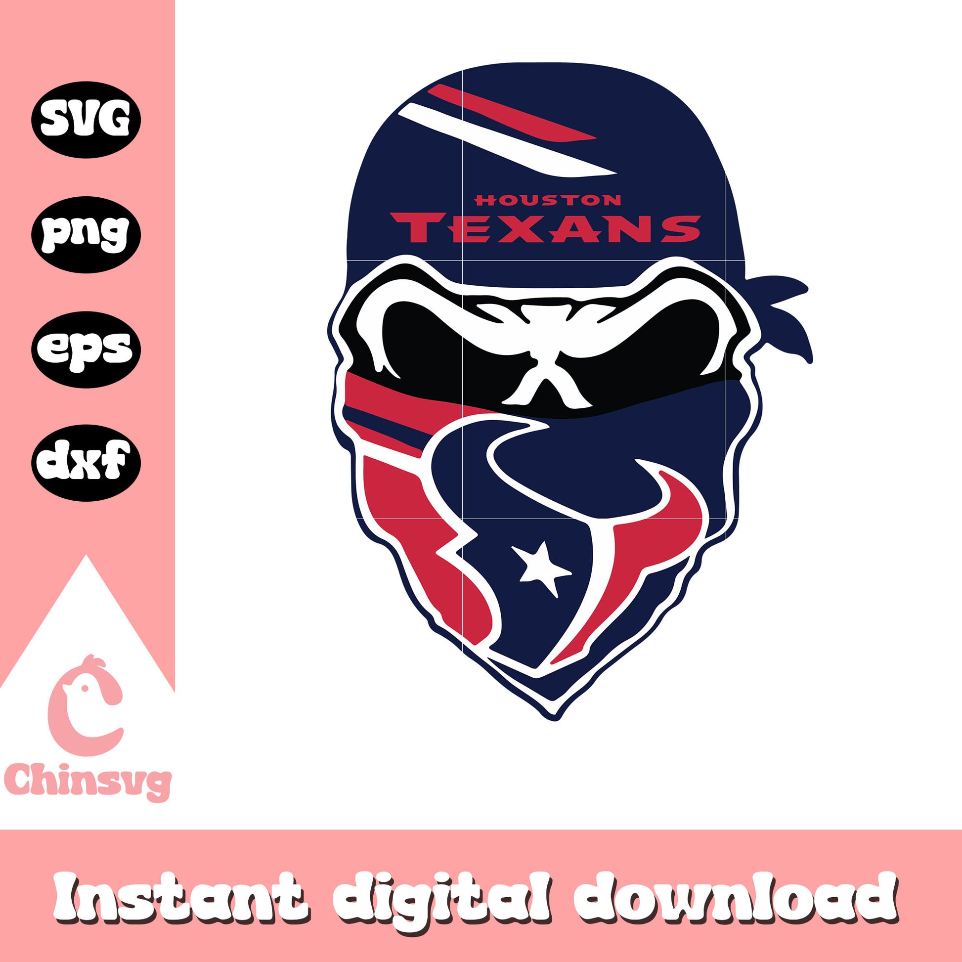 Houston texans nfl masked skull football svg, nfl teams svg