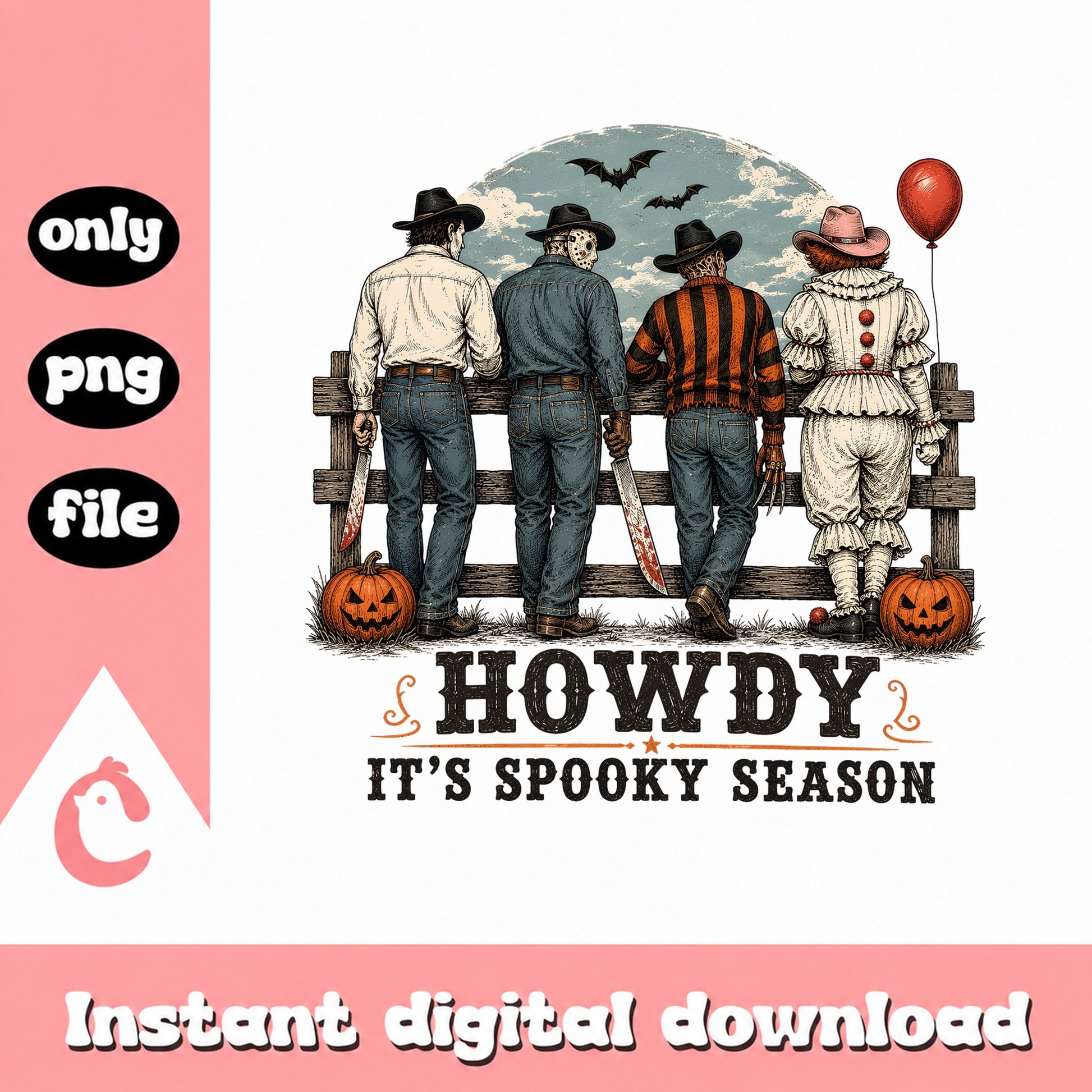Howdy It's Spooky Season PNG, Halloween Horror PNG, Western PNG