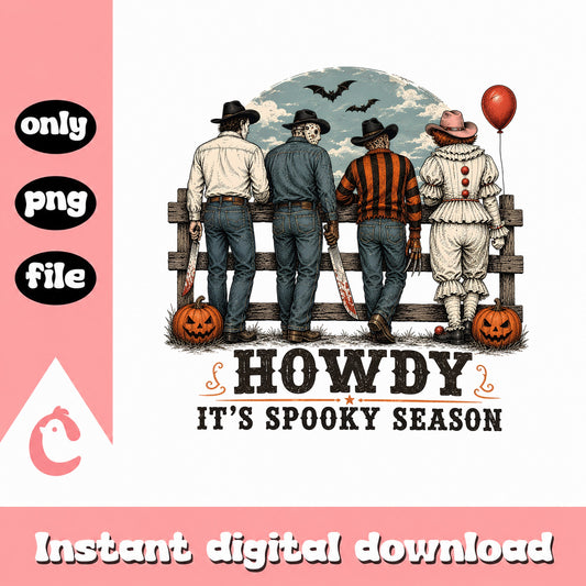 Howdy It's Spooky Season PNG, Halloween Horror PNG, Western PNG