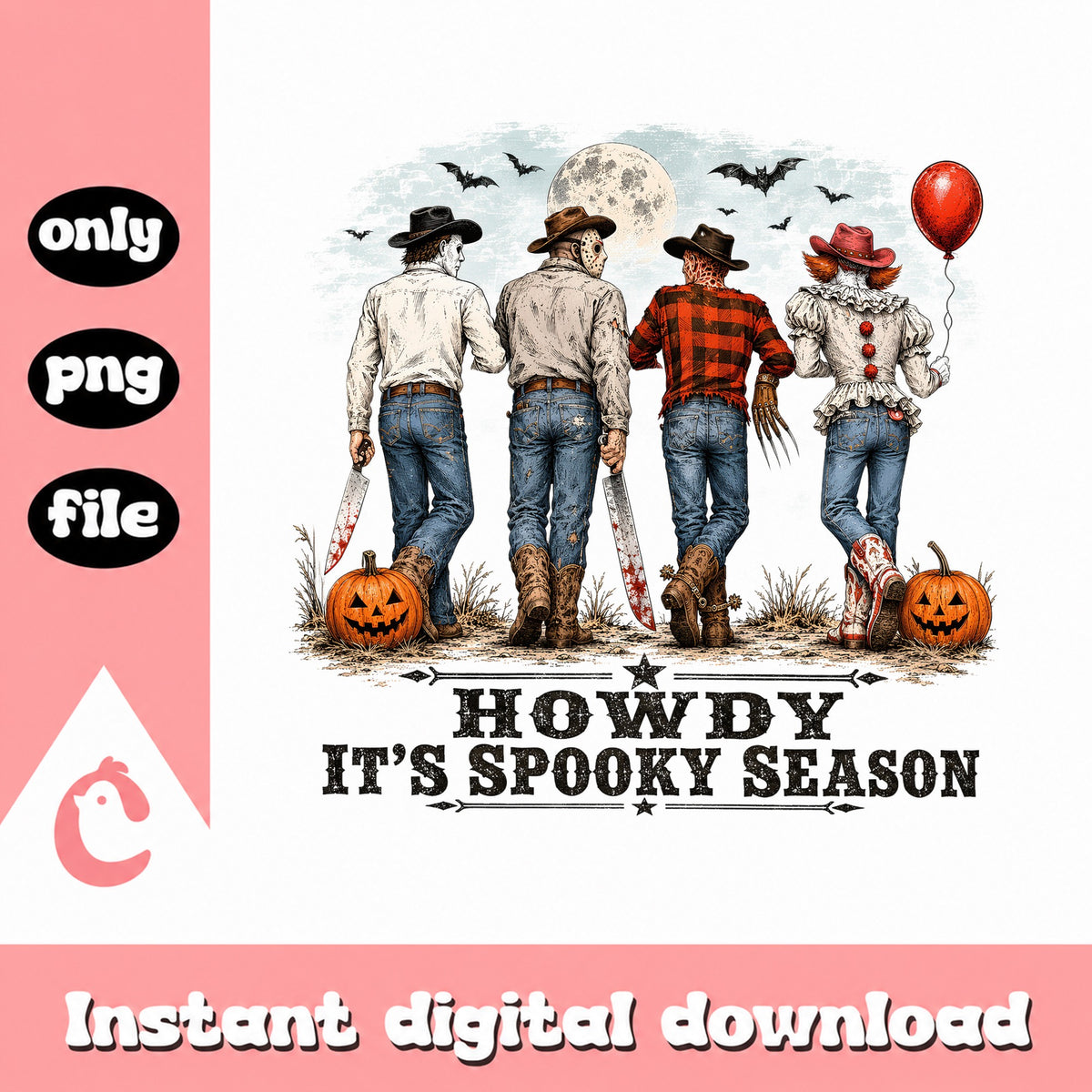 Howdy It's Spooky Season PNG, Horror Cowboys PNG, Halloween PNG