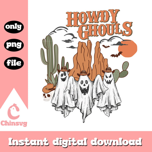 Howdy ghouls cowboy ghost png, desert ghost cowboy png