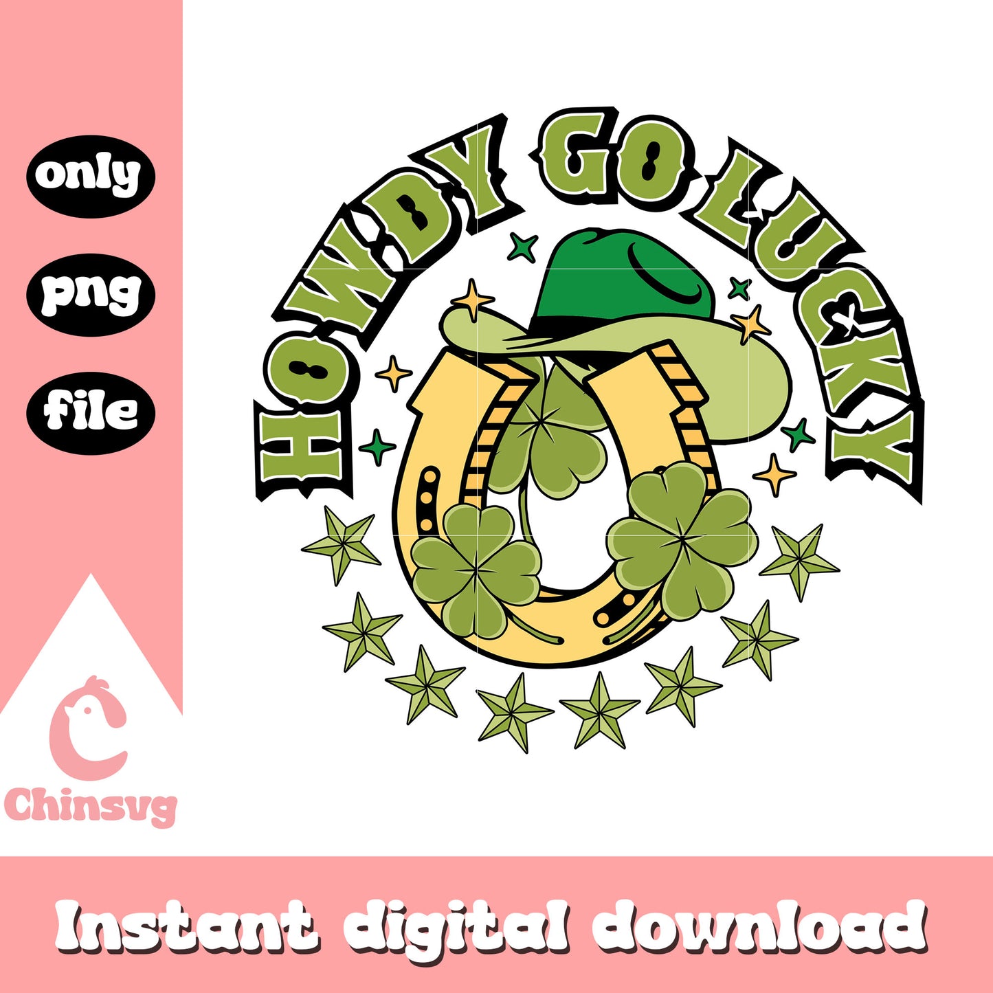 Howdy retro patrick’s png, st patrick's day party decor​​​ png