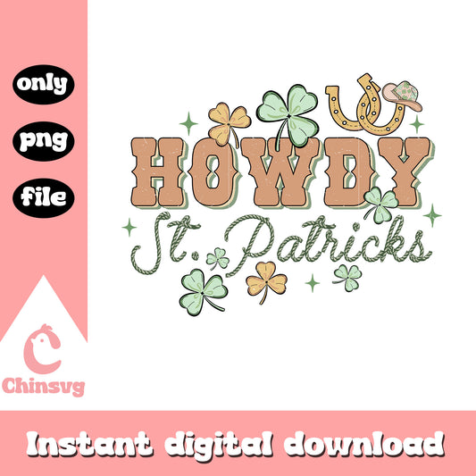 Howdy st.patricks font design png, st patrick's day parade png
