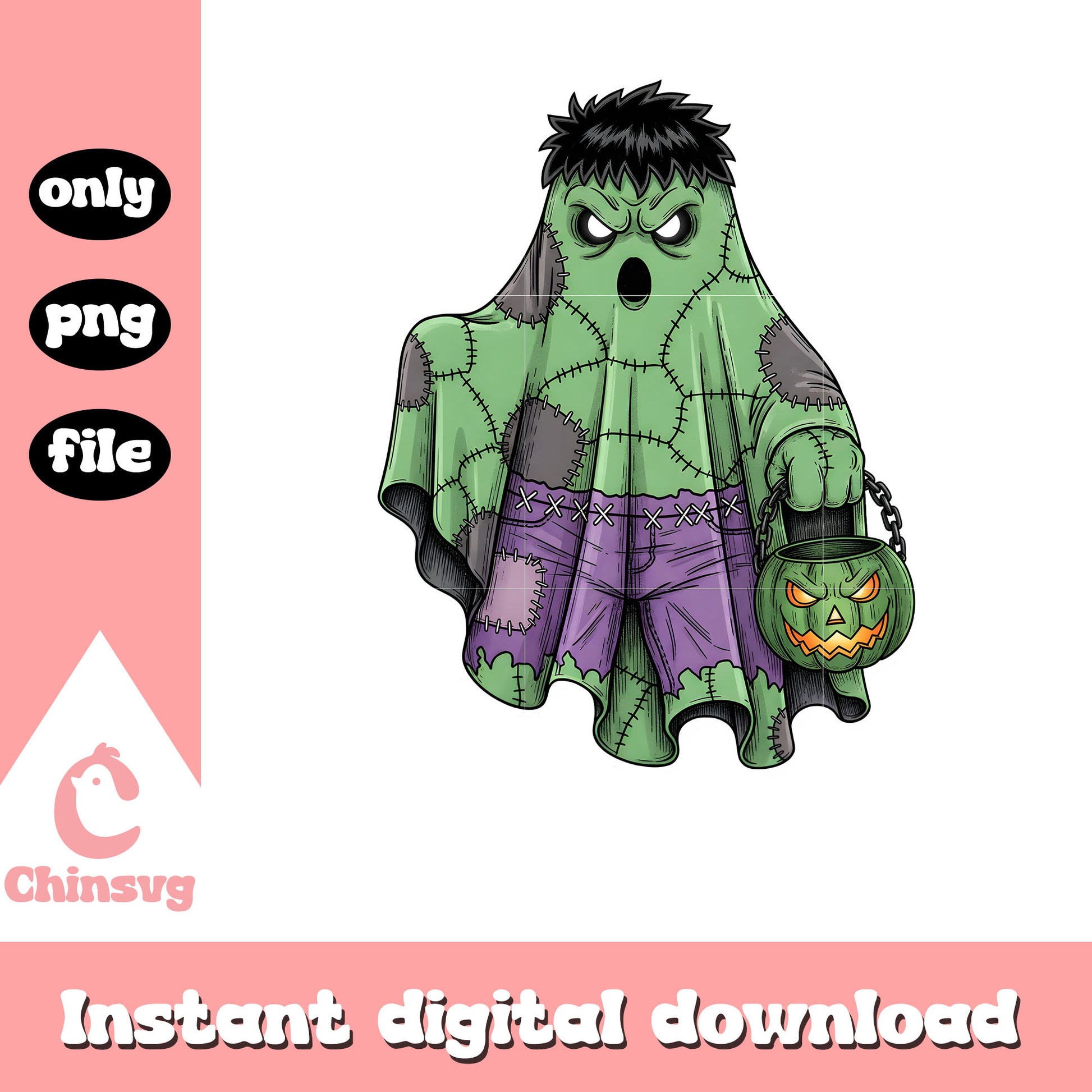 Hulk ghost hand candy halloween png, halloween hulk png