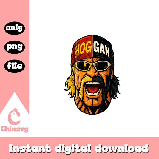 Hulk hogan face rip design png, hulkamania png, wrestling png
