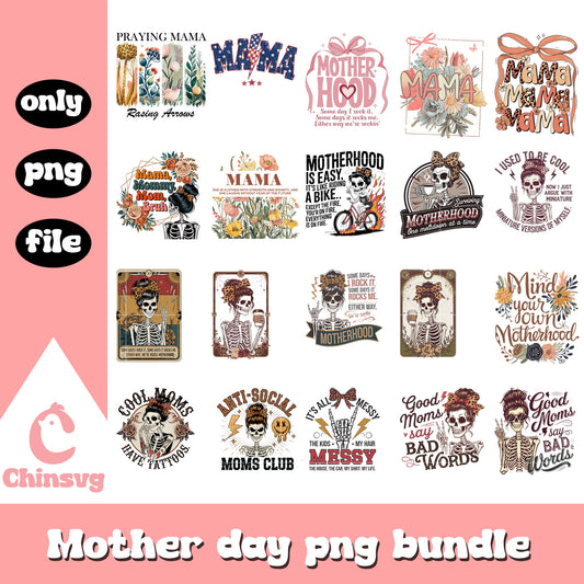 Human skeleton motherhood bundle png