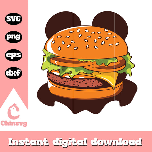 Humberger mickey mouse ears svg, mickey ears svg, disney svg