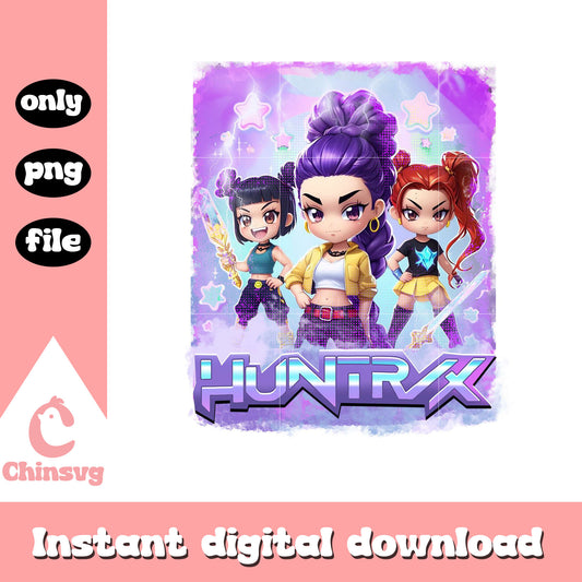 Hunter huntrix band members design png, huntrix movie png