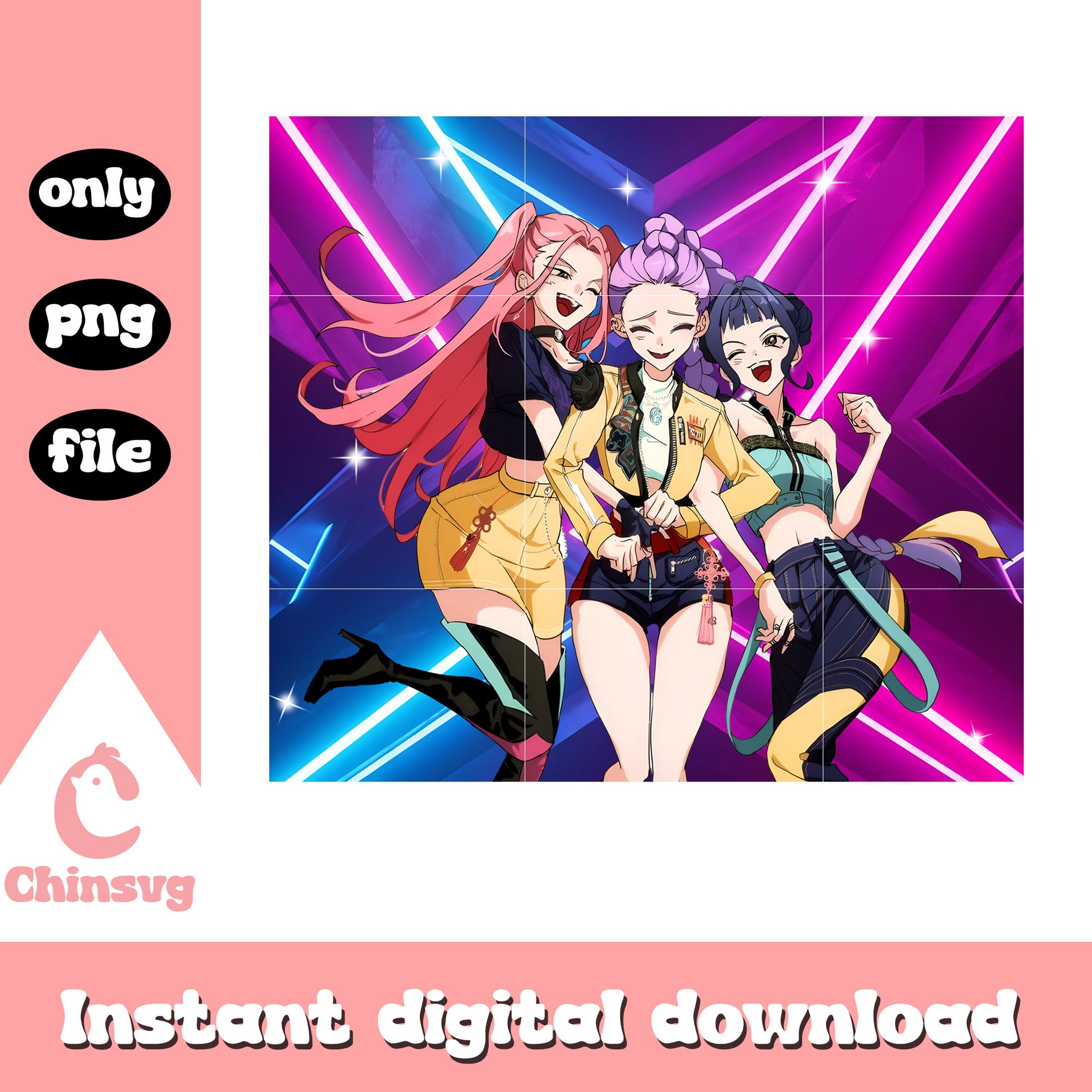 Huntrix band kpop demon hunters png, the huntrix png