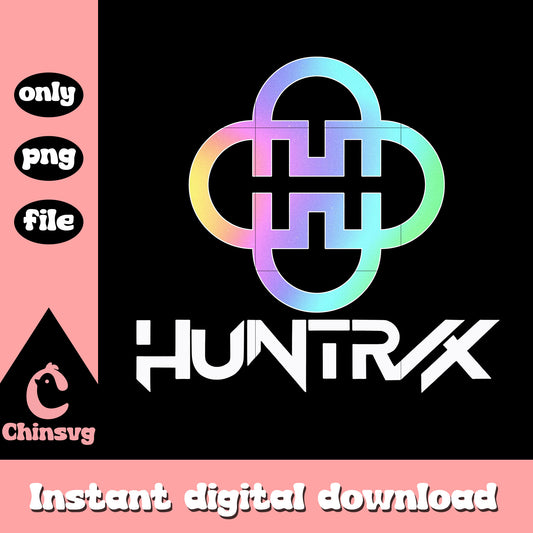 Huntrix band logo hologram design png, huntrix logo png