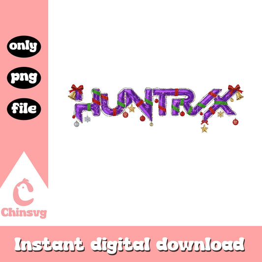 Huntrix christmas font design png, kpop demon hunters huntrix png