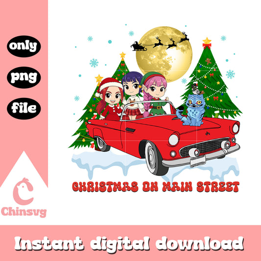 Huntrix christmas on main street png, christmas tree farm png