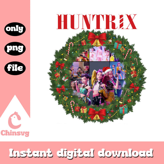 Huntrix concerts christmas wreath png, kpop demon hunters huntrix png