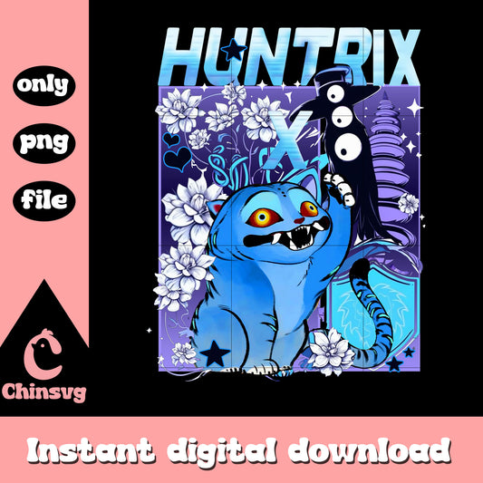 Huntrix demon tiger and bird flower png, kpop hunters png