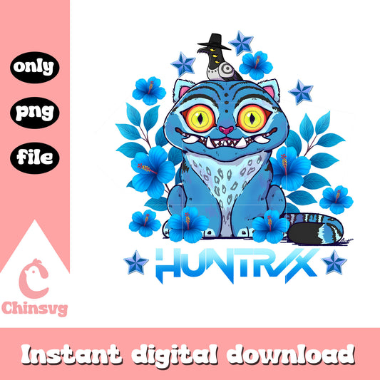 Huntrix derpy and sussie floral png, cute tiger animal png