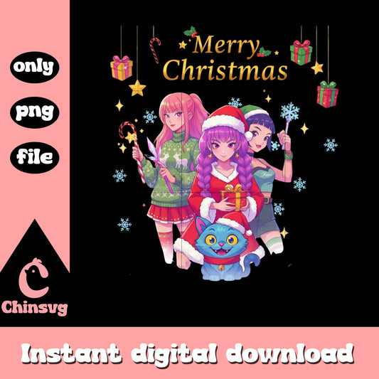 Huntrix fanart merry christmas png, huntrix band png