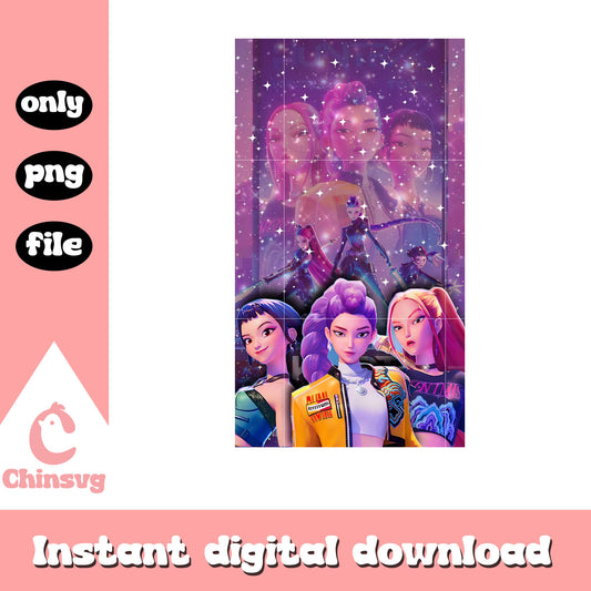 Huntrix galaxy sky design png, kpop demon hunters huntrix png