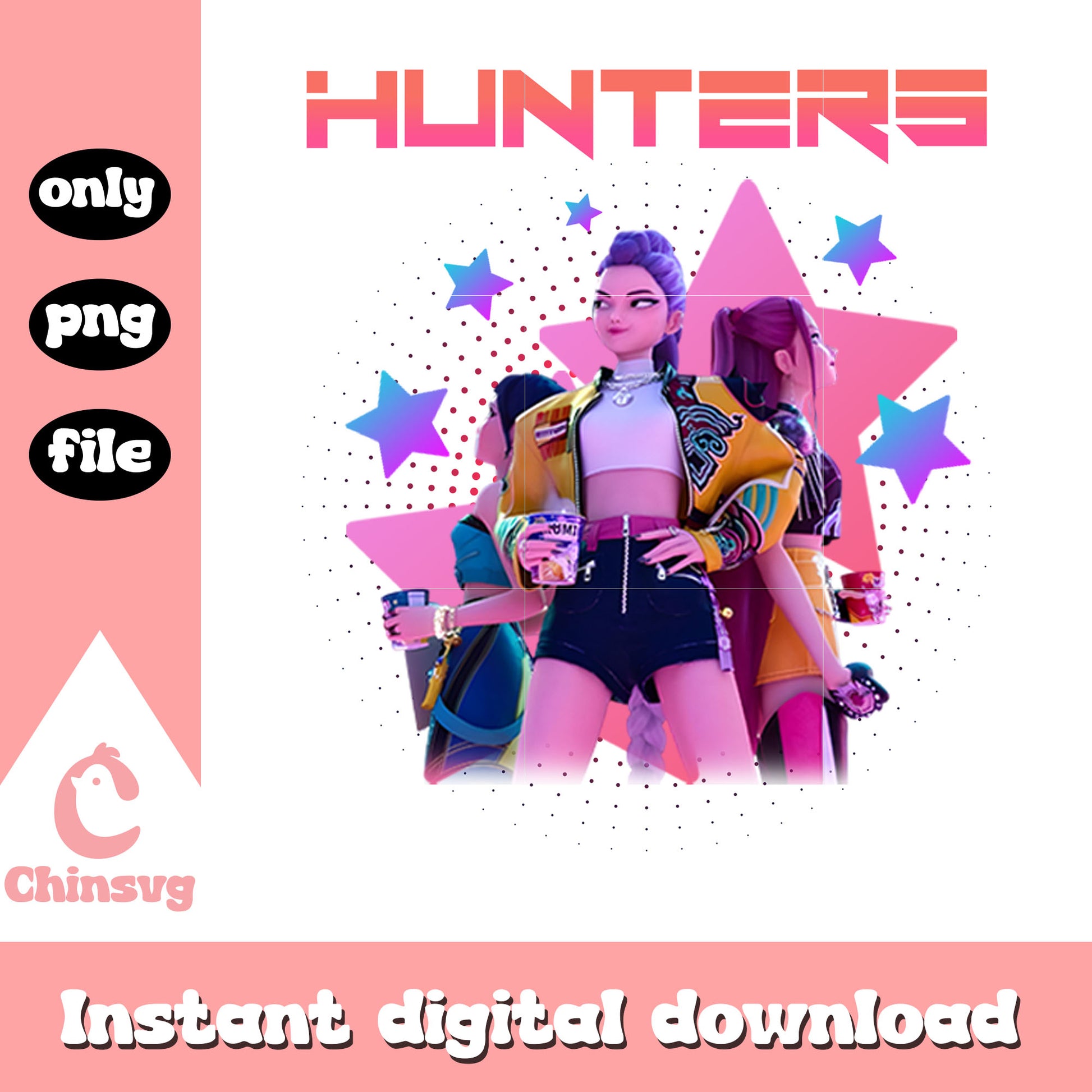 Huntrix girls band kpop demon hunters clipart png, kpop demon hunter png 