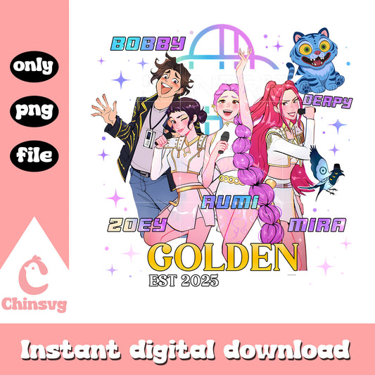 Huntrix golden est 2025 design png, huntrix song png