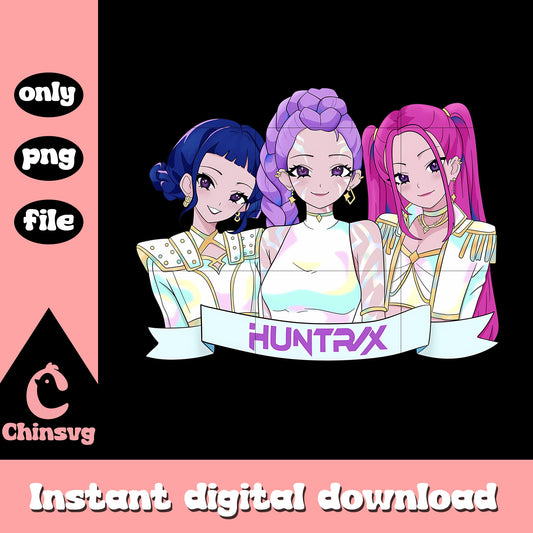 Huntrix hunters members fanart png, huntrix cast png