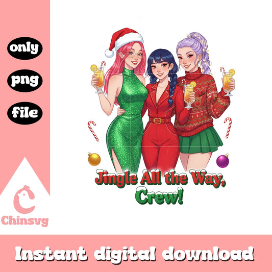 Huntrix jingle all the way crew png, huntrix members png