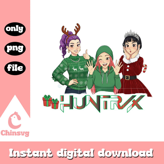 Huntrix kpop demon christmas outfits png, huntrix outfits png