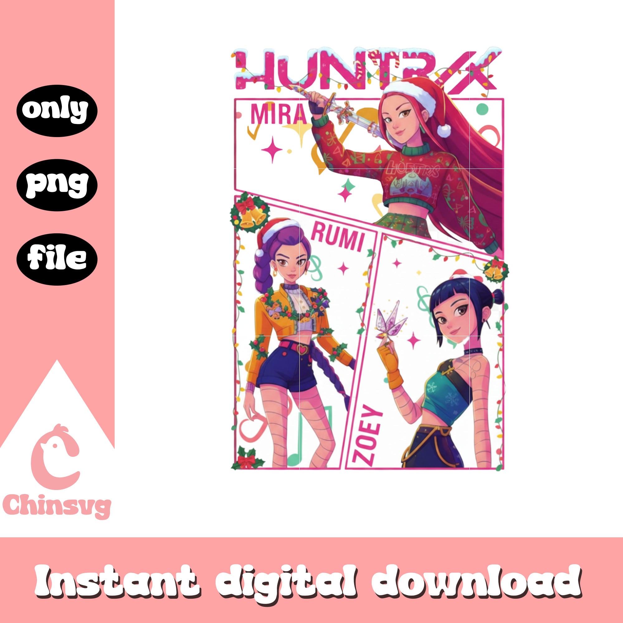 Huntrix kpop demon hunters cast png, huntrix kpop cast png – Chinsvg