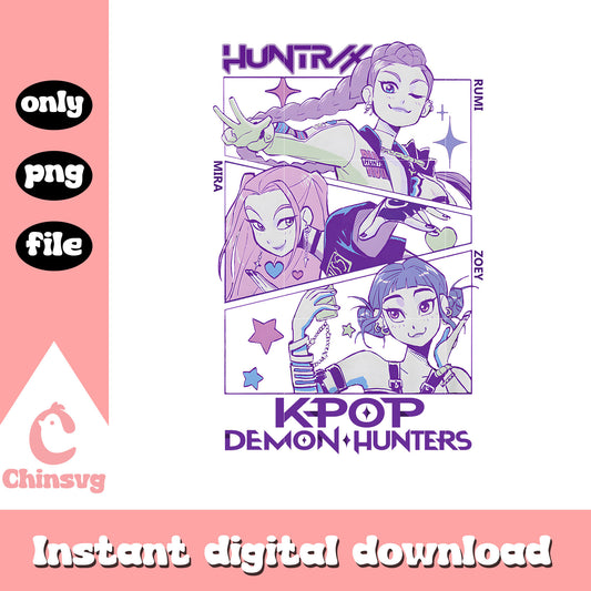 Huntrix kpop demon hunters movie png, huntrix kpop png