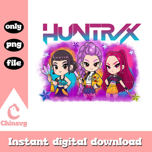 Huntrix kpop demon hunters painting png, kpop demon hunters kpop group png