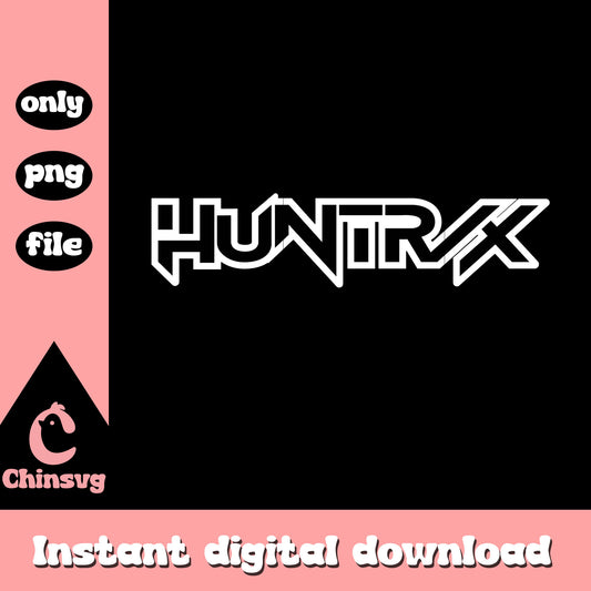 Huntrix kpop girl band black font design png, the huntrix png