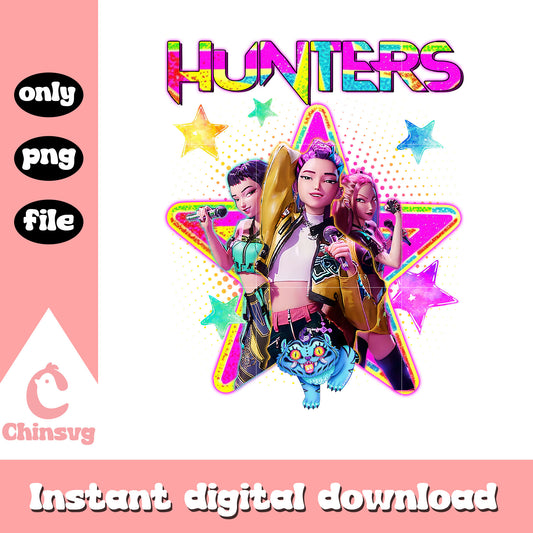 Huntrix kpop idol design png, kpop demon hunters png