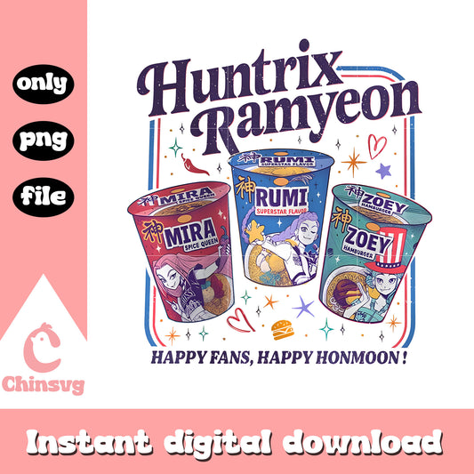Huntrix ramyeon happy fans happy honmoon png, huntrix noodle png