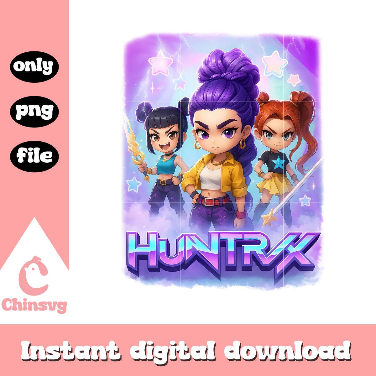 Huntrix rumi and friends chibi design png, huntrix movie png – Chinsvg