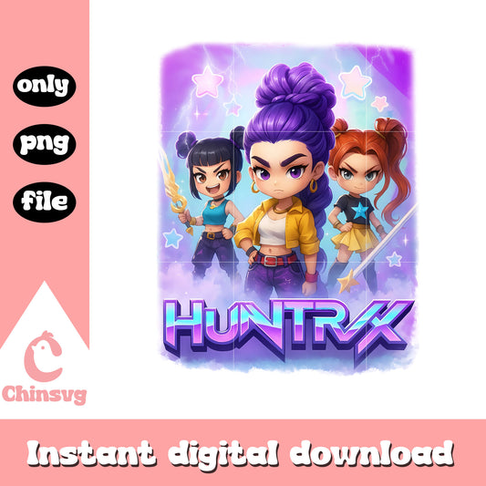 Huntrix rumi and friends chibi design png, huntrix movie png