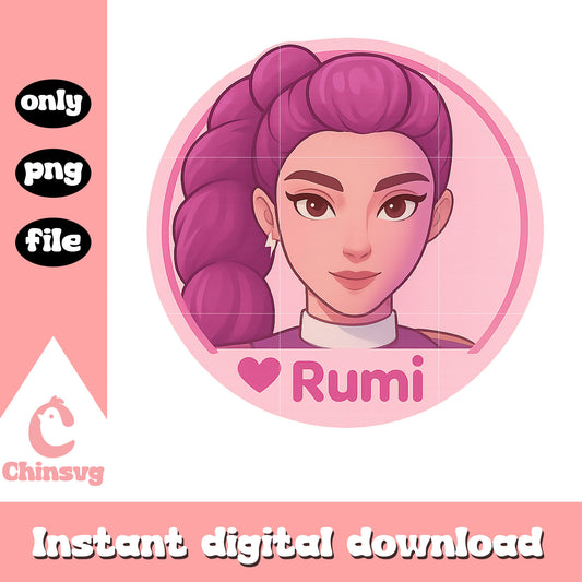 Huntrix rumi character design png, kpop demon hunters movie png