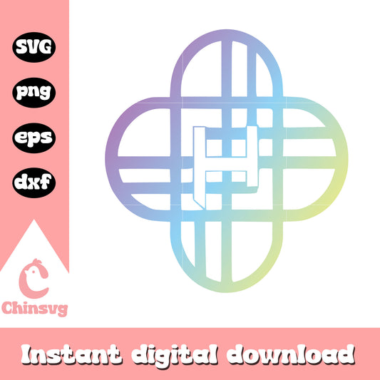 Huntrix symbol gradient color svg, kpop hunters logo svg