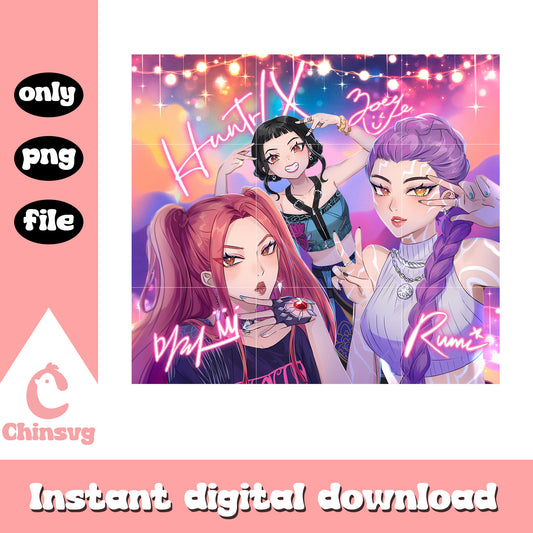 Huntrix team members names design png, the huntrix png