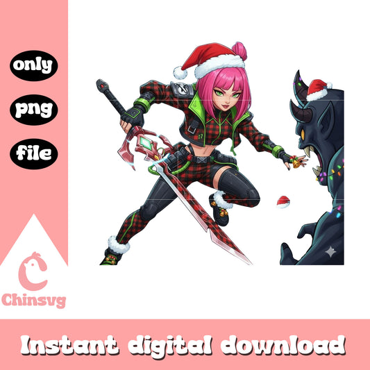 Huntrix zoey christmas posing clipart png, christmas images png