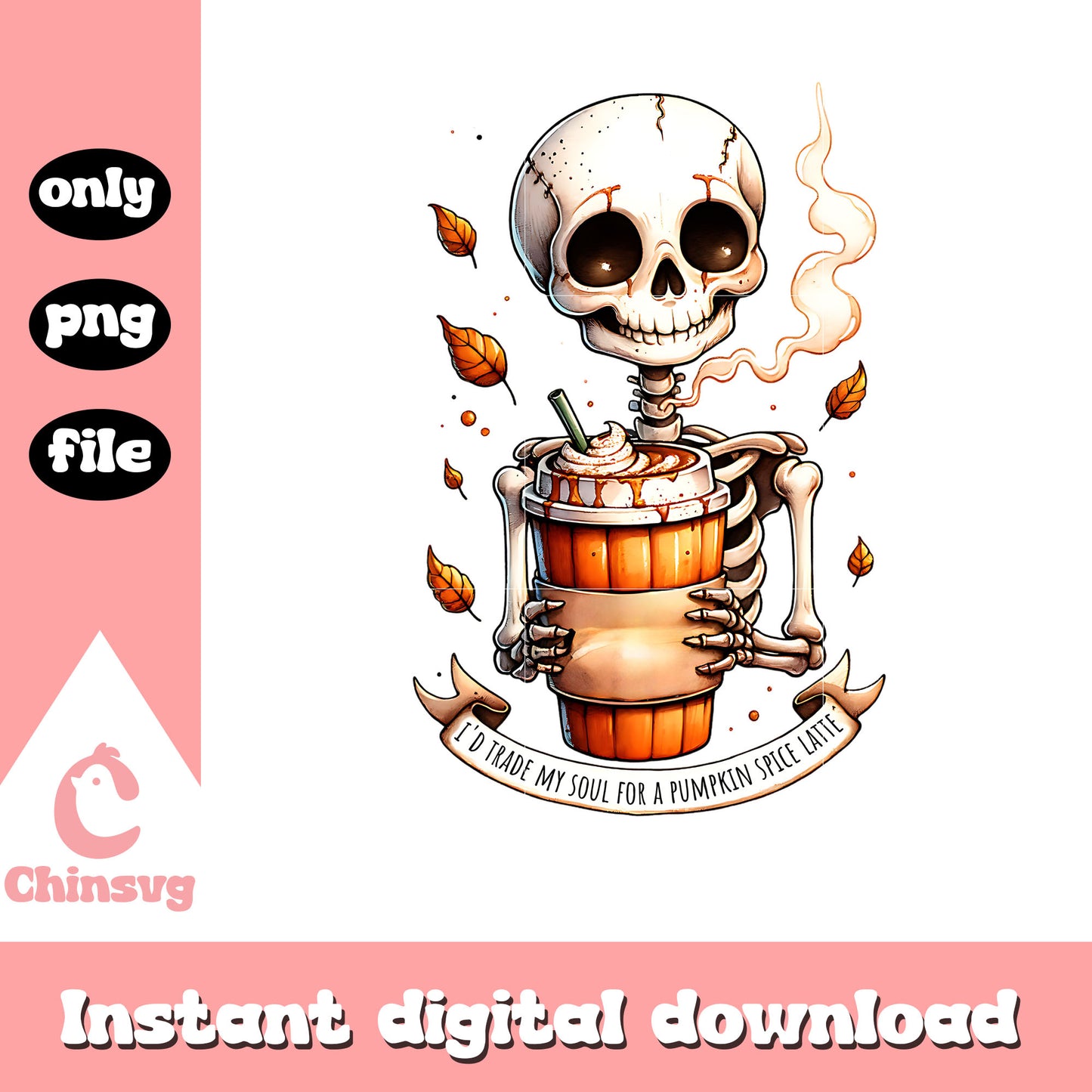 I'd trade my soul for a pumpkin png, baby skeleton png