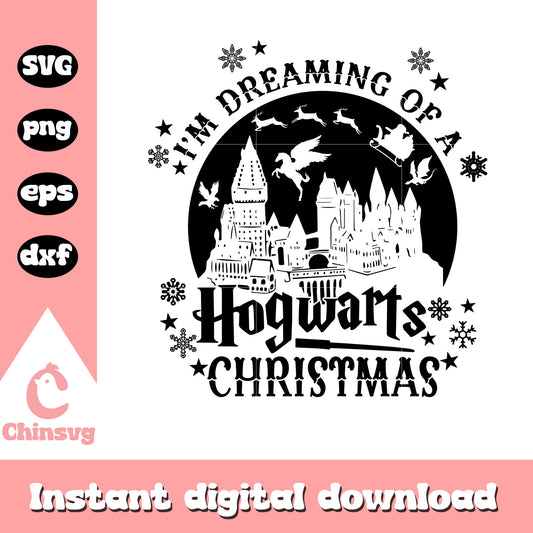 I'm dreaming of a hogwarts christmas svg, harry potter christmas svg