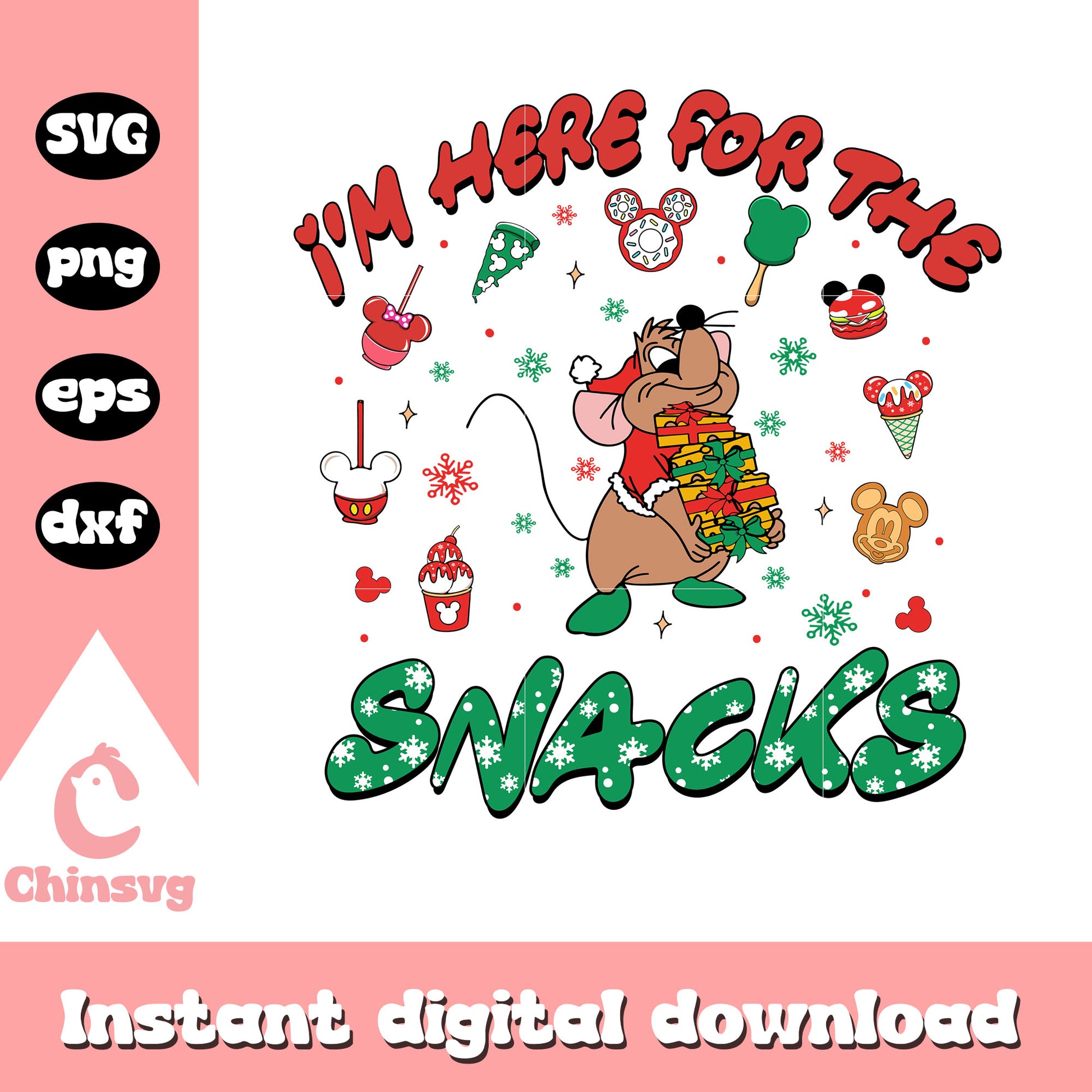 I'm here for the snacks gus gus svg, disney gus mouse svg