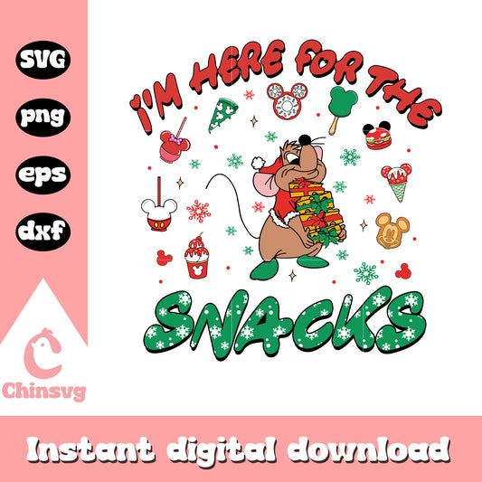 I'm here for the snacks gus gus svg, disney gus mouse svg