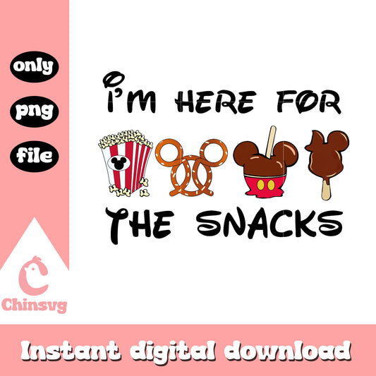 I'm here for the snacks png, mickey snacks png, disney png
