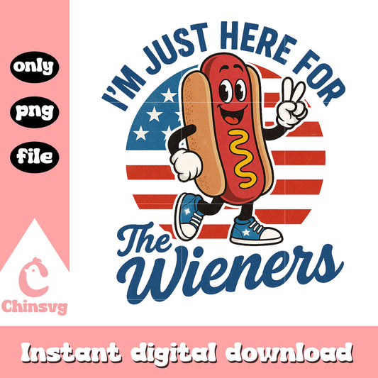 I'm just here for the wieners quote png, hot dog america​ png