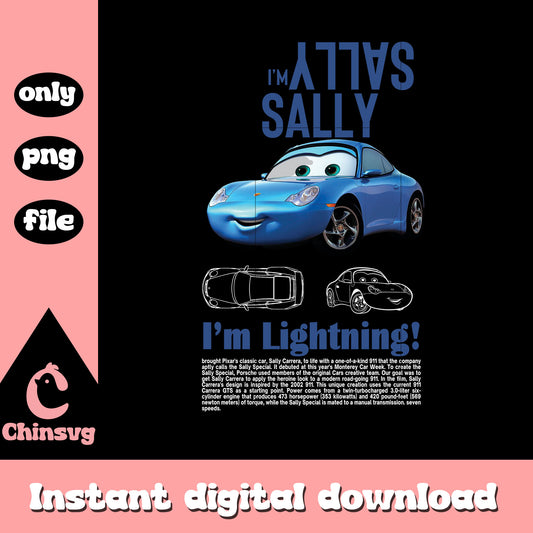I'm sally i'm lightning cars disney clipart png, sally cars png