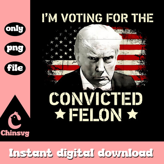I'm voting convicted felon donald trump png, trump fortrait png