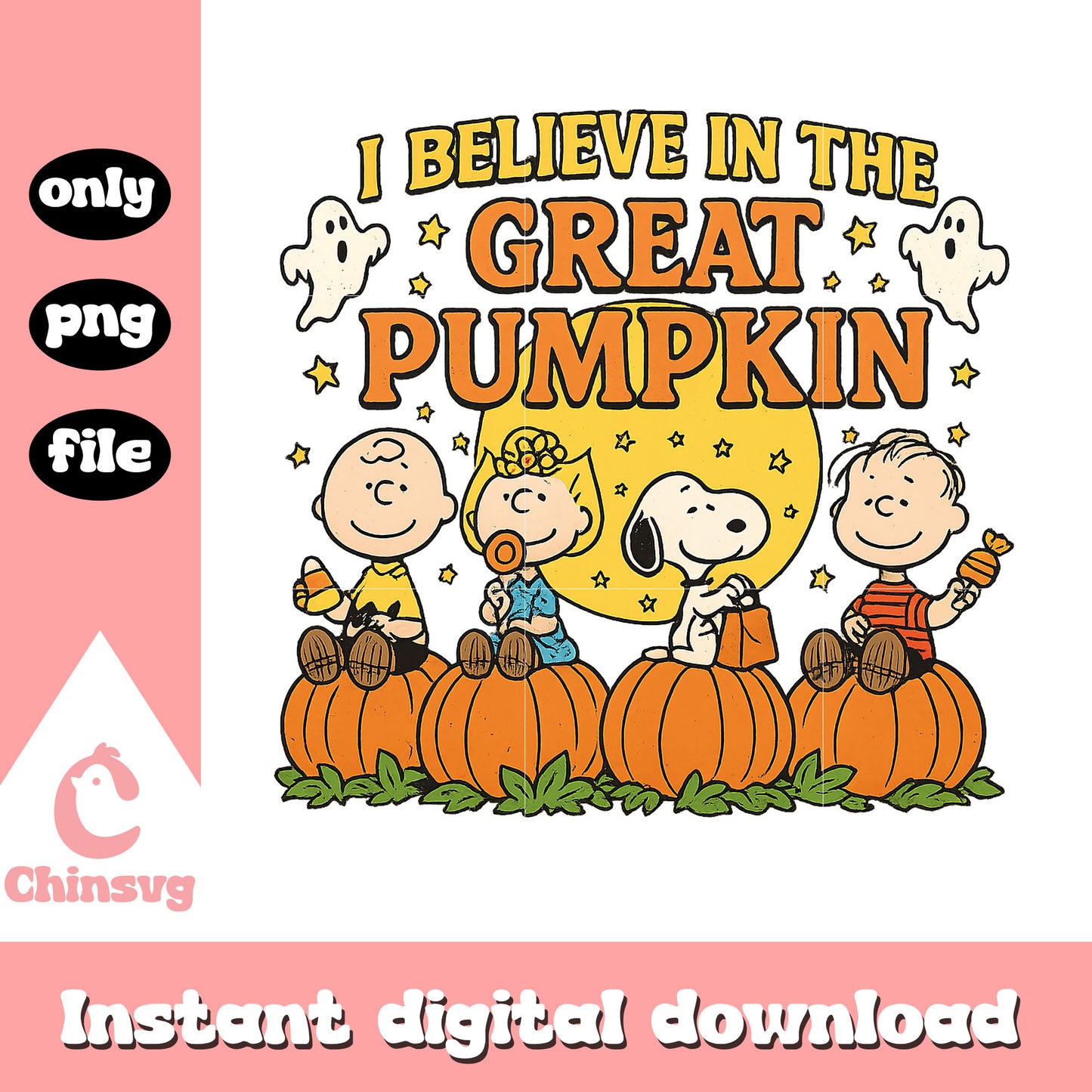 I believe in the great pumpkin peanuts design png, peanuts movie png