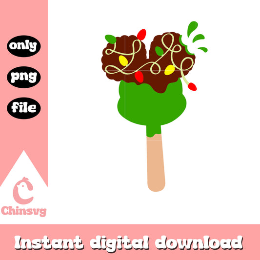 Ice cream mickey ears christmas lights png, mickey ears png